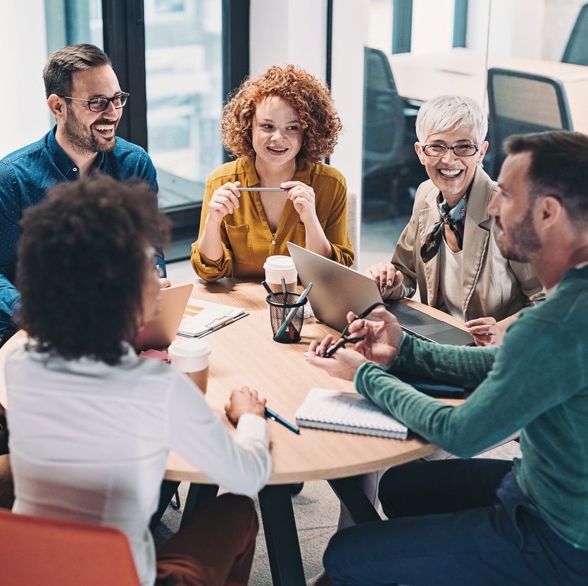 Multiracial group of business people having a meeting